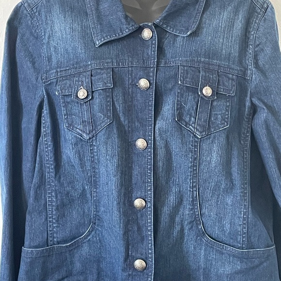 Charter Club Blue button down Denim jacket - Picture 3 of 10